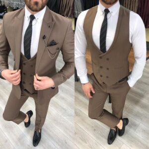 Men Brown Suits Set