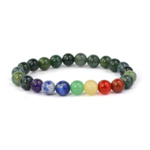 Moss Agate 7 Chakra Bracelet